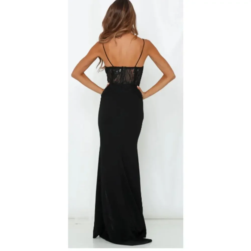 Hello Molly "I Come Alive" Black Maxi Dress Size 6 - Picture 2 of 16